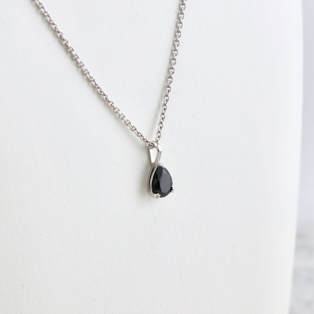 Collier Moissanite noire en or 10K - 14K - 18K ou platine