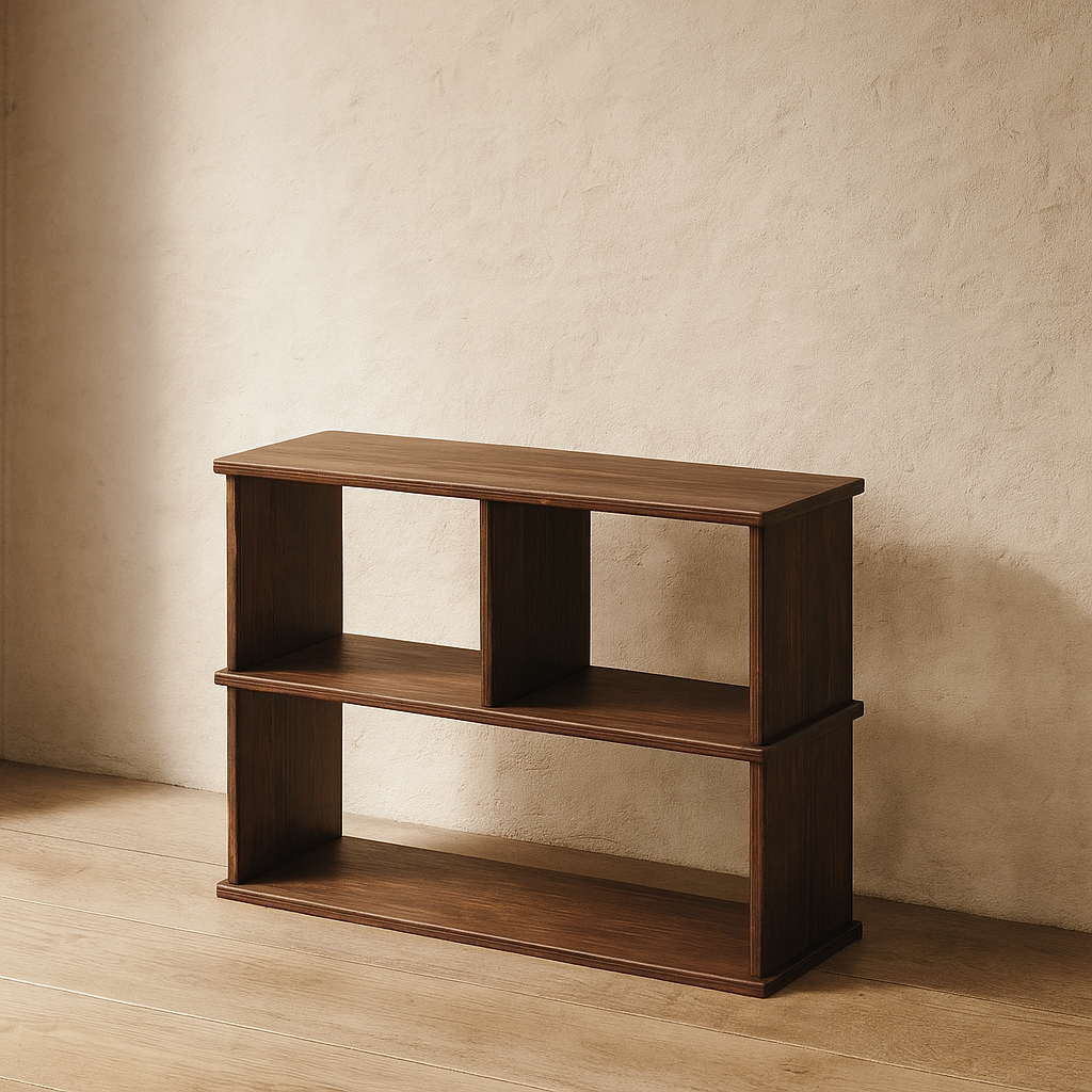Console bookcase in walnut