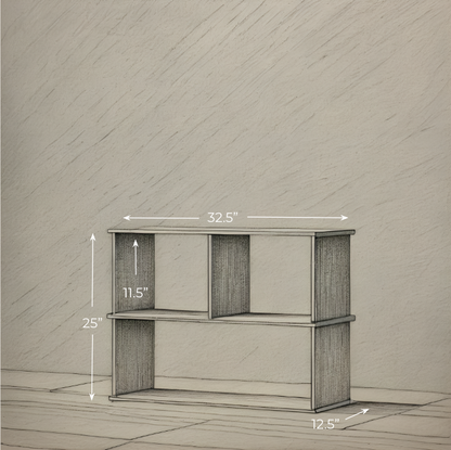 Console bookcase in walnut