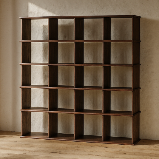 Cube bookshelf in walnut