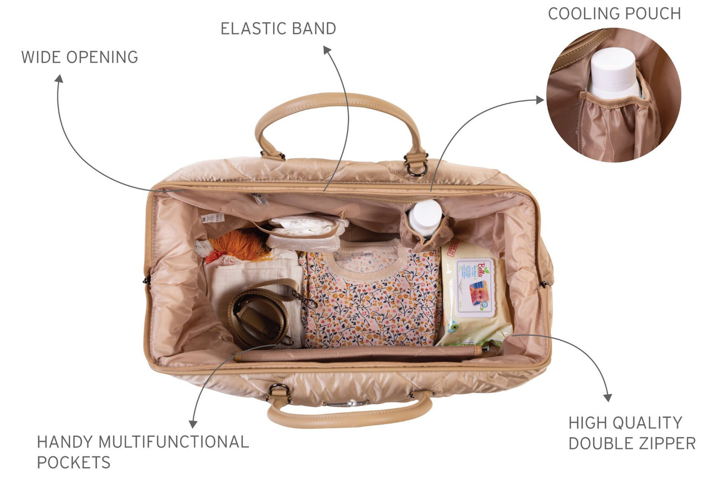 MOMMY BAG - PUFFERED - BEIGE