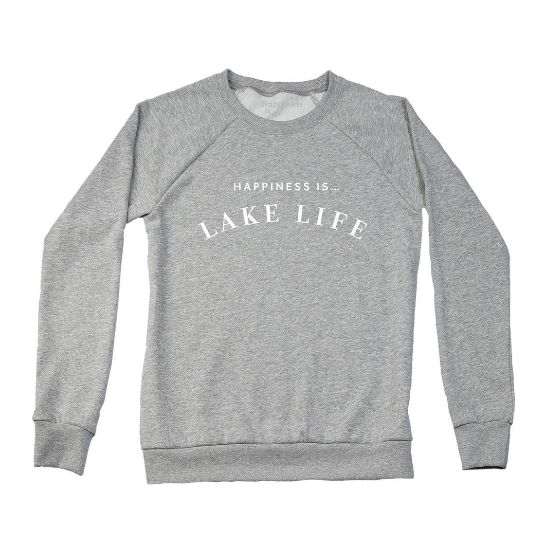 Women's Lake Life Crew Sweatshirt, Heather Grey