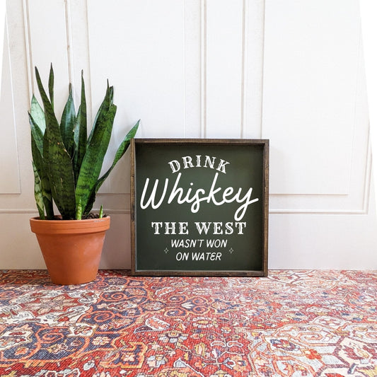 Drink Whiskey Wood Sign