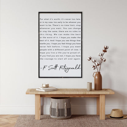 F. Scott Fitzgerald Wood Sign