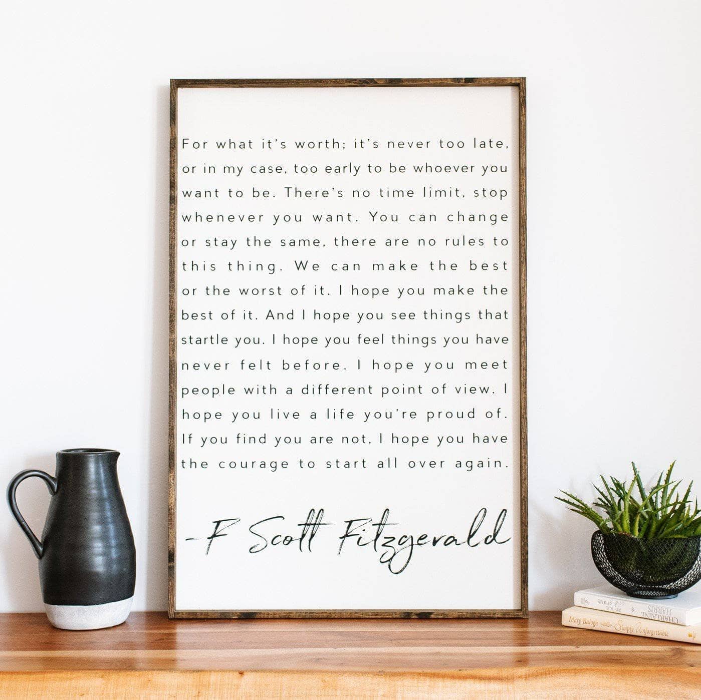 F. Scott Fitzgerald Wood Sign