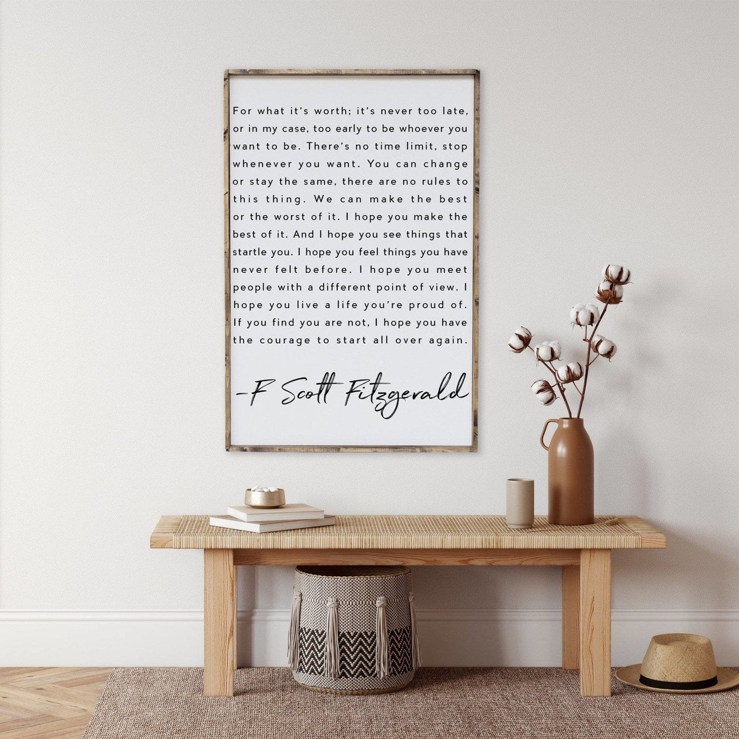 F. Scott Fitzgerald Wood Sign