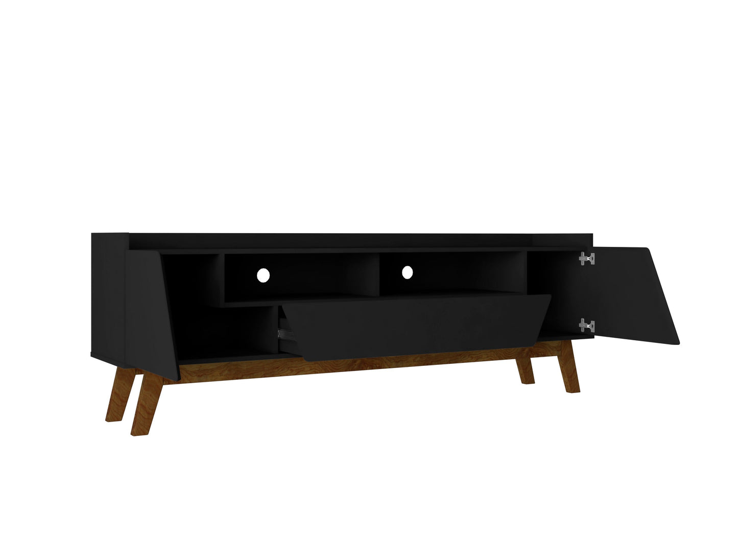 Malmo Modern 70.8" TV Stand with 2 Drawers - Black/Brown