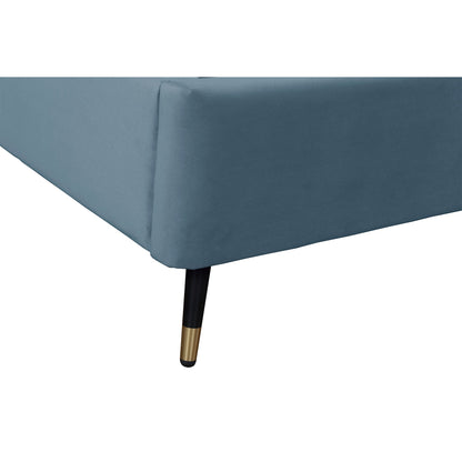 Gallagher Upholstered Velvet Platform Bed - Blue