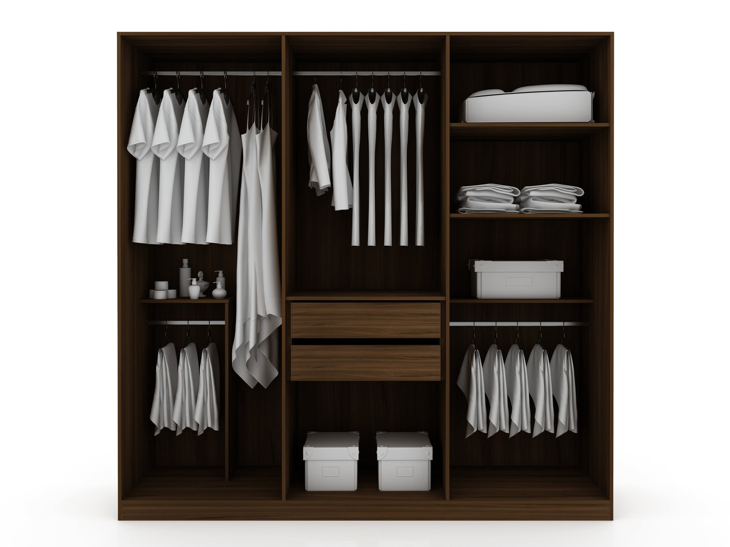 Torino Modern Freestanding Wardrobe - Brown