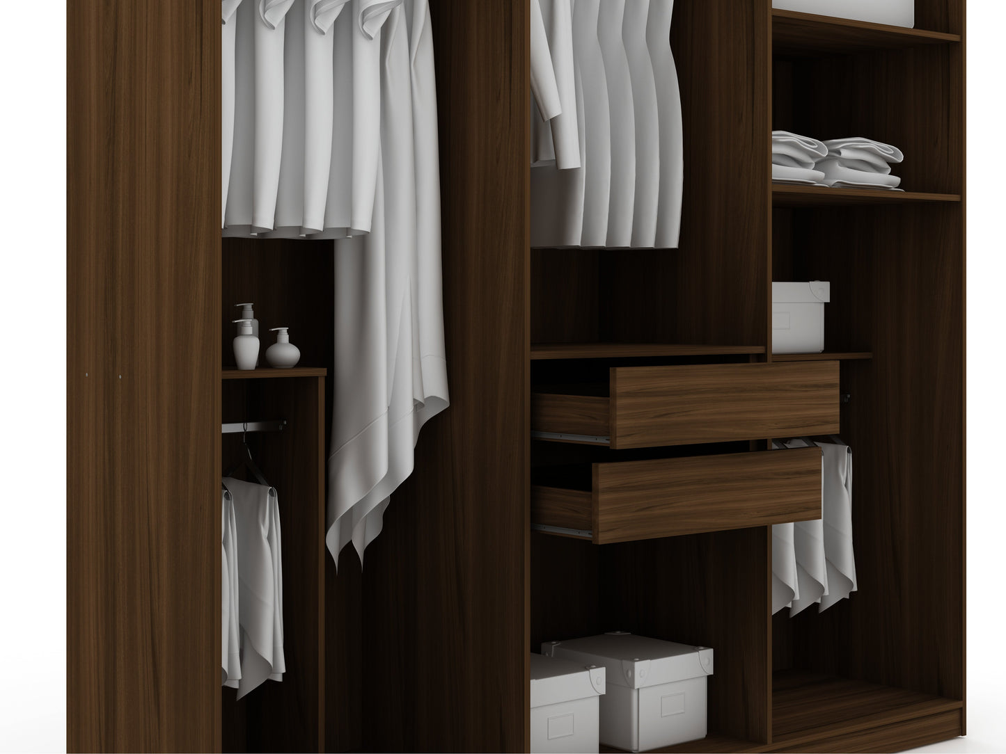 Torino Modern Freestanding Wardrobe - Brown