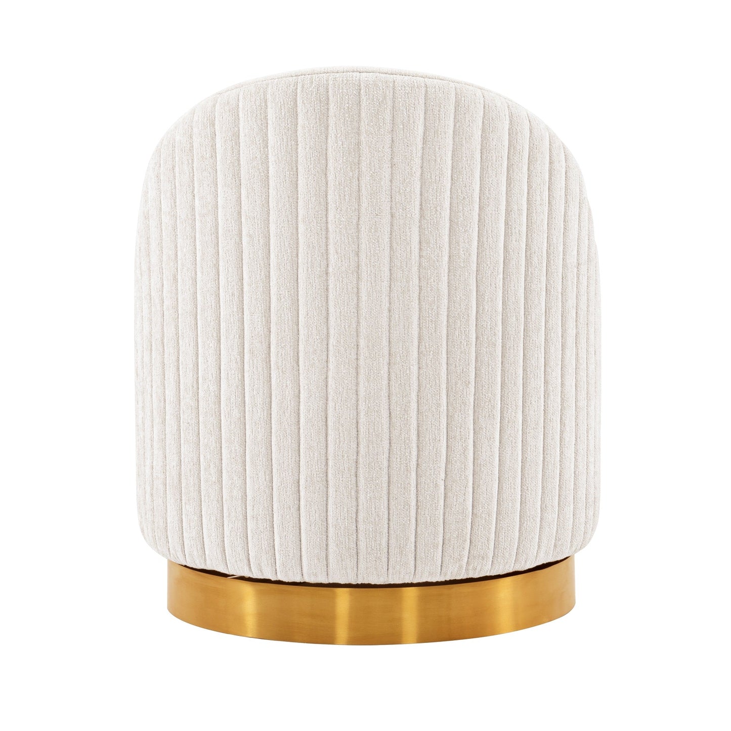 Pumpkin Swivel Chenille Accent Chair - Cream/Gold