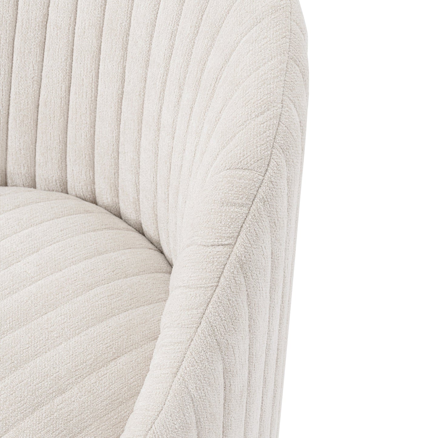 Pumpkin Swivel Chenille Accent Chair - Cream/Gold