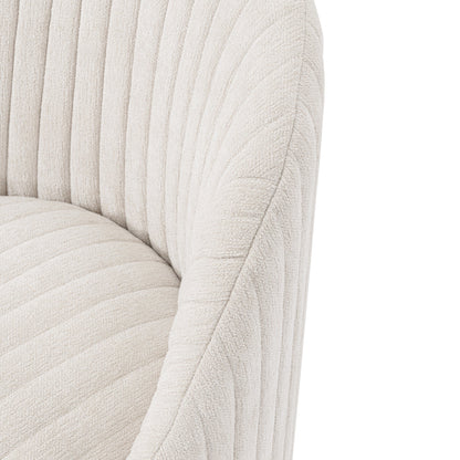 Pumpkin Swivel Chenille Accent Chair - Cream/Gold