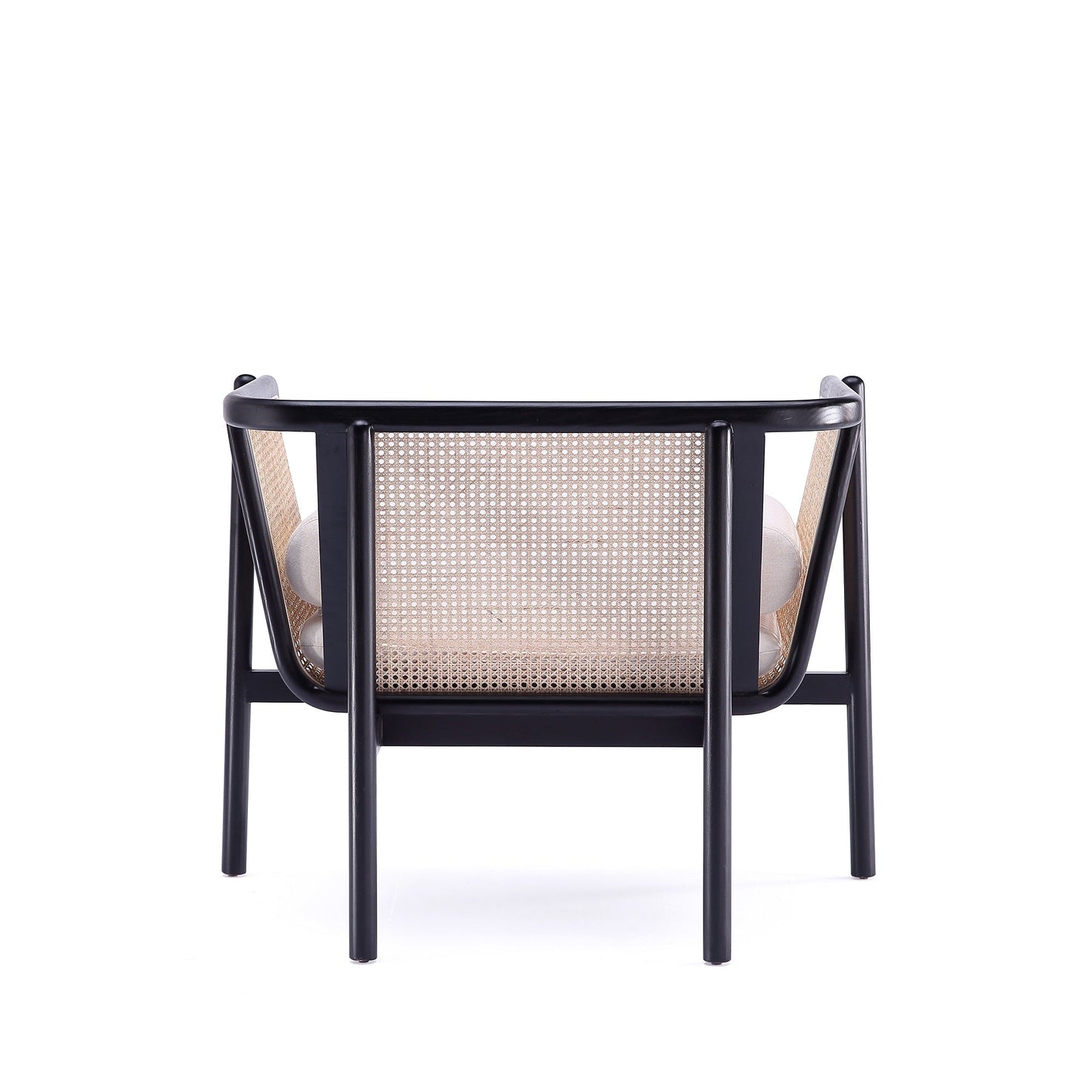 Tulum Natural Cane Accent Chair - Black/Cream
