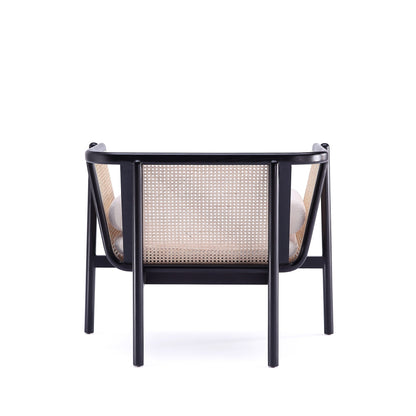 Tulum Natural Cane Accent Chair - Black/Cream