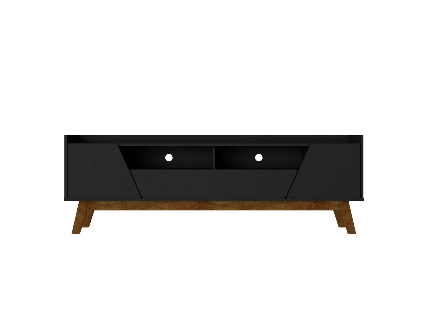 Malmo Modern 70.8" TV Stand with 2 Drawers - Black/Brown