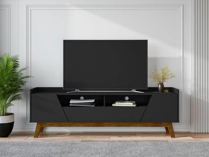 Malmo Modern 70.8" TV Stand with 2 Drawers - Black/Brown