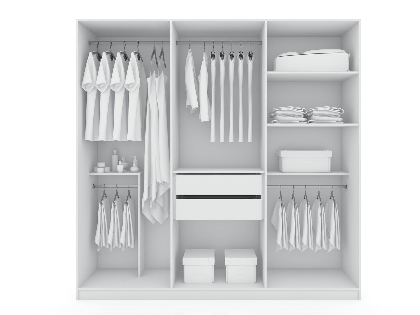 Torino Modern Freestanding Wardrobe - White