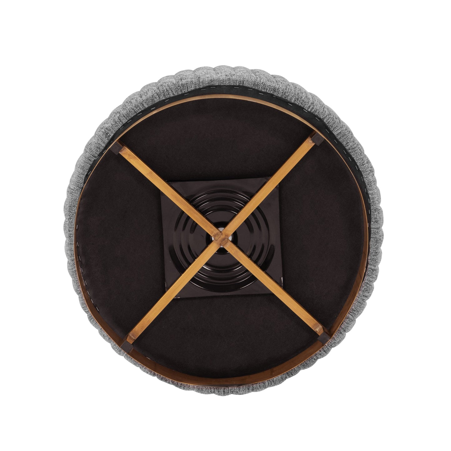 Pumpkin Swivel Chenille Accent Chair - Grey/Gold