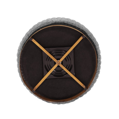 Pumpkin Swivel Chenille Accent Chair - Grey/Gold