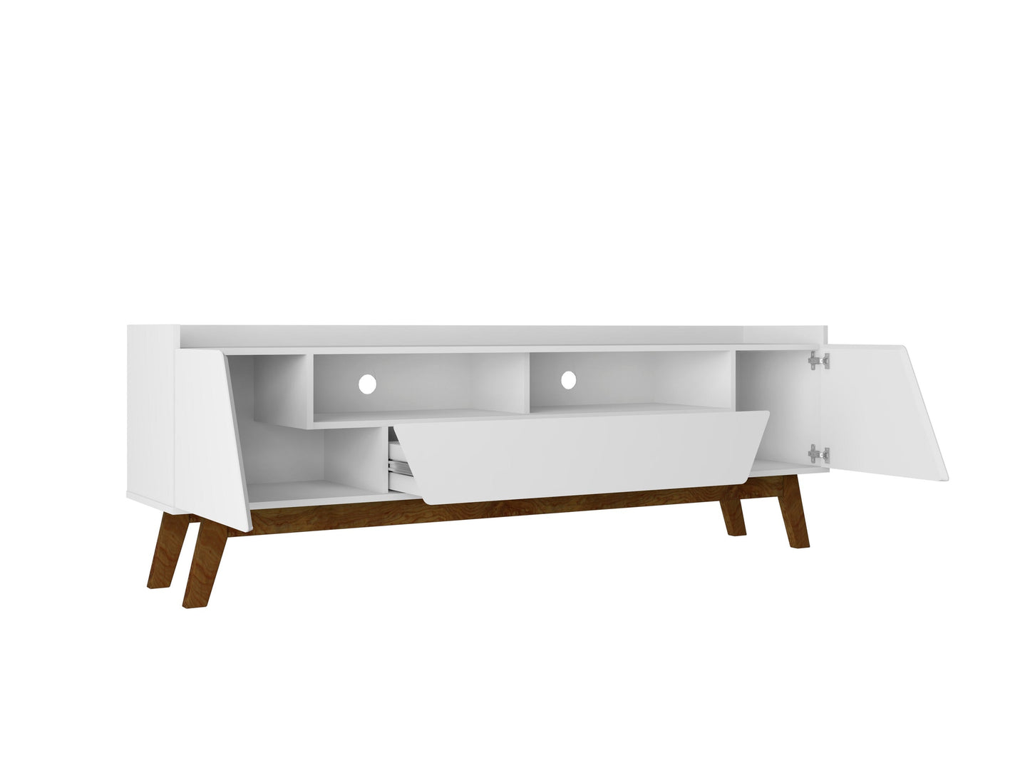 Malmo Modern 70.8" TV Stand with 2 Drawers - White/Brown