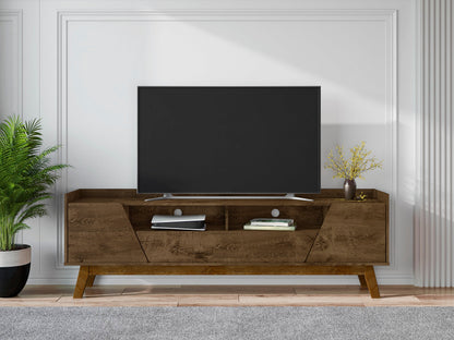 Malmo Modern 70.8" TV Stand with 2 Drawers - Rustic Brown