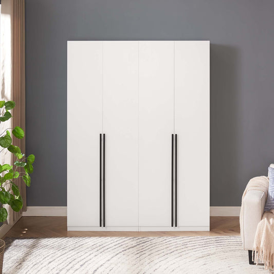 Genoa Modern 2-Piece Freestanding Wardrobe - White