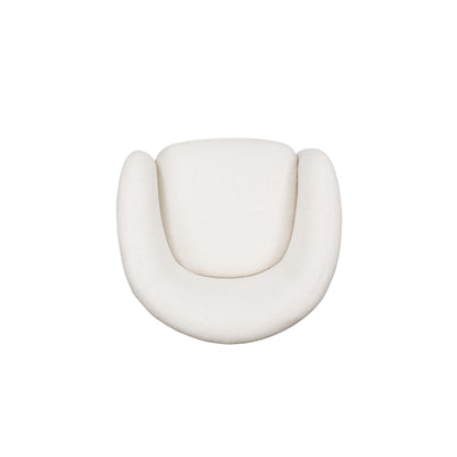 Chloe Pine Wood Tweed Accent Chair - Cream