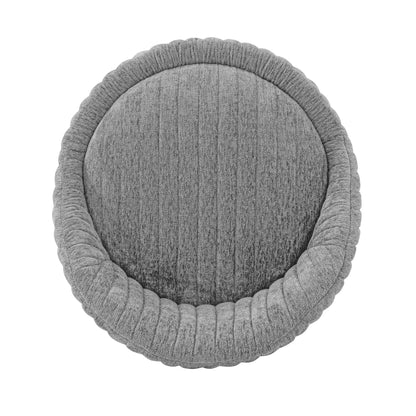 Pumpkin Swivel Chenille Accent Chair - Grey/Gold