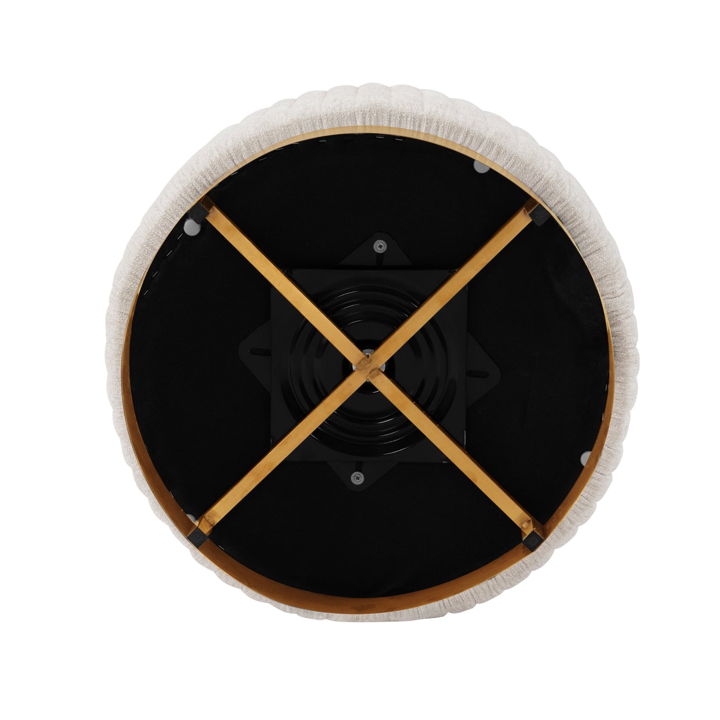 Pumpkin Swivel Chenille Accent Chair - Cream/Gold