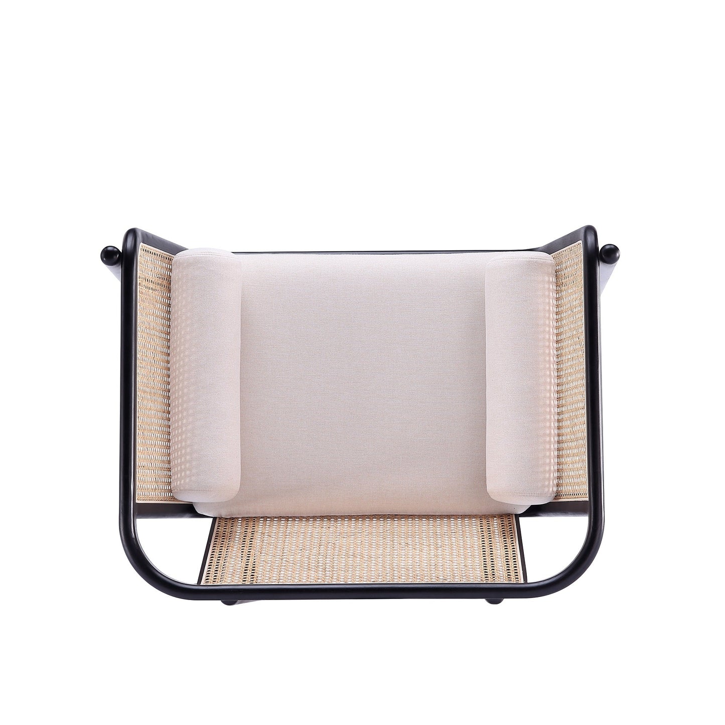 Tulum Natural Cane Accent Chair - Black/Cream