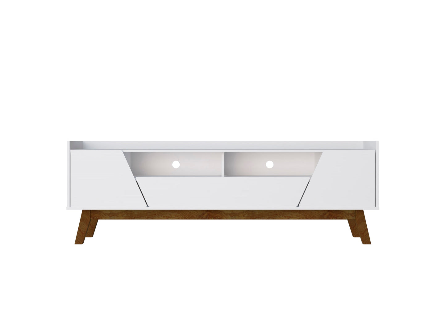 Malmo Modern 70.8" TV Stand with 2 Drawers - White/Brown