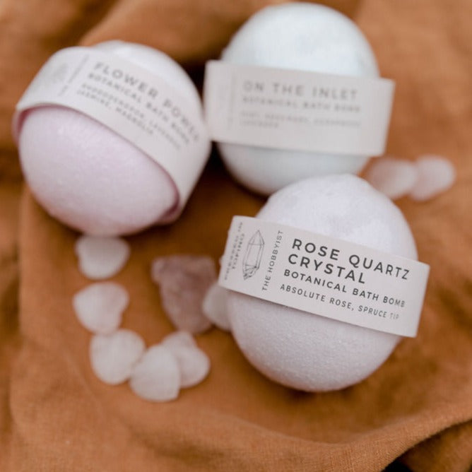 Rose Quartz Crystal | Botanical Bath Bomb