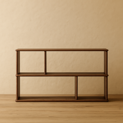 Horizontal bookshelf in walnut