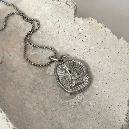 Hourglass Necklace- Silver
