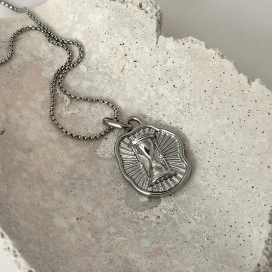 Hourglass Necklace- Silver