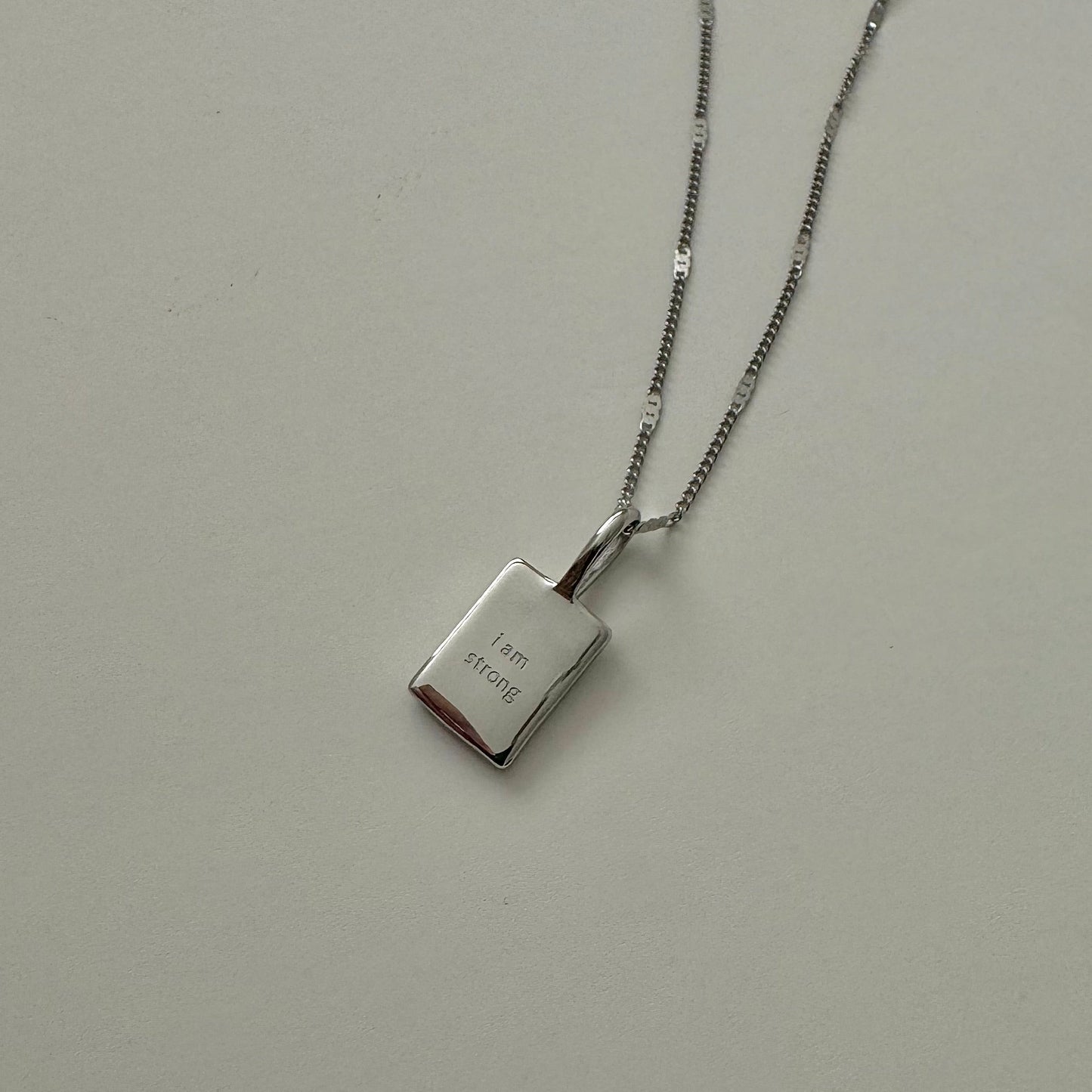 I am Strong Affirmation Necklace- Silver