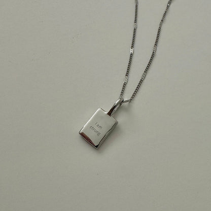 I am Strong Affirmation Necklace- Silver