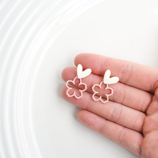 Sakura Flower Drop Earrings | Love Sakura Earrings | Hollow-out Floral Jewellery | Cherry Blossom Jewelry | Spring Earrings Gift