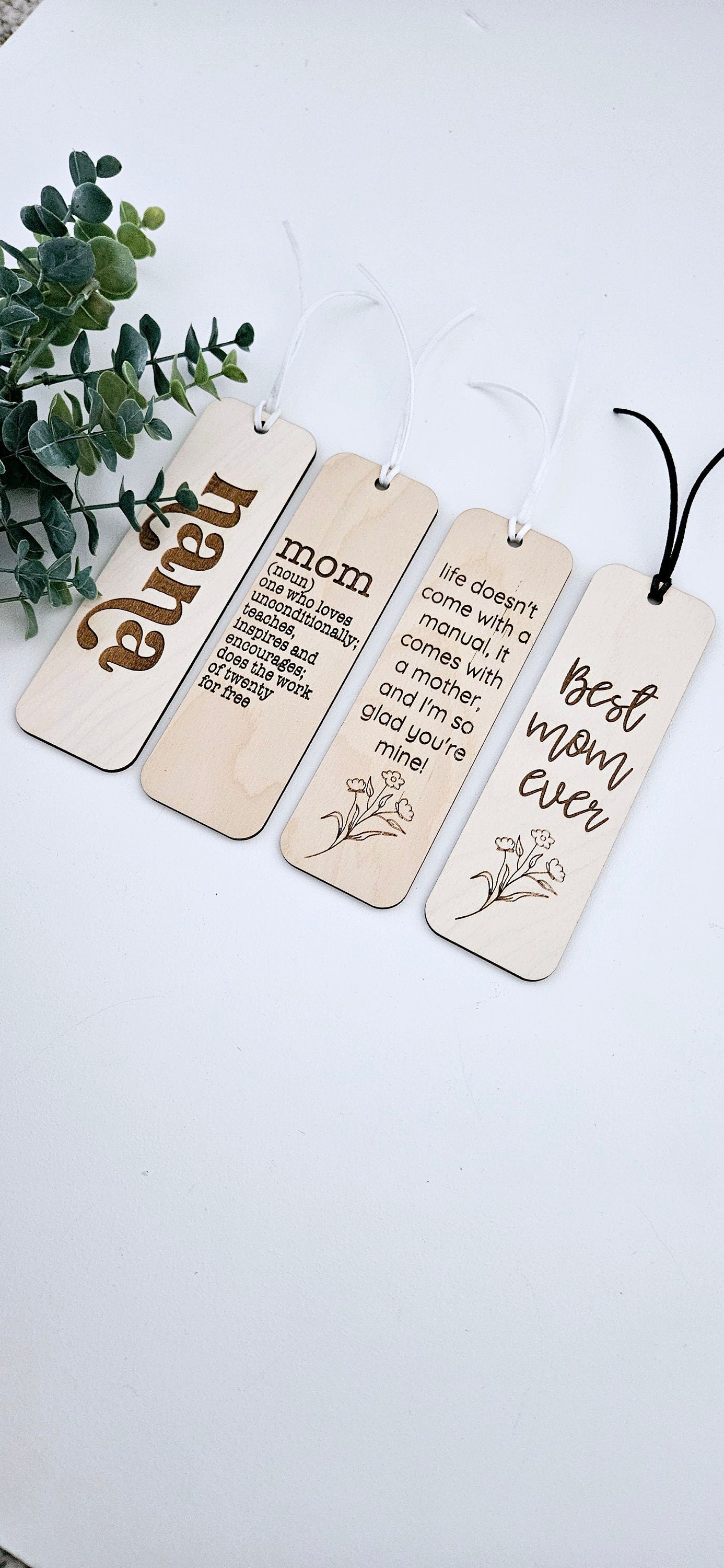 Natural Wood Mom Bookmark
