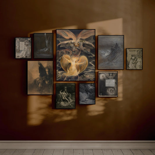 Dark Visions Wall Art: Mythical Spiritual Prints Set