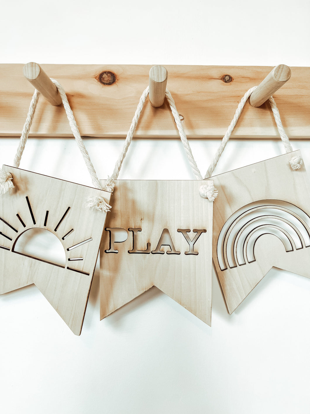 wooden sign - play