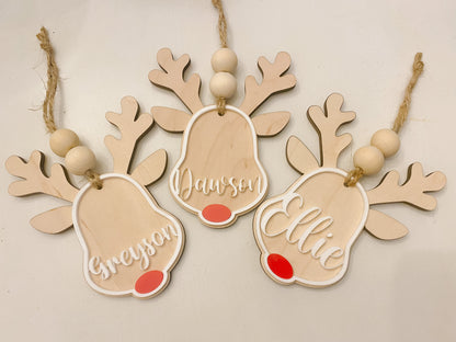 Customizable Reindeer Ornament
