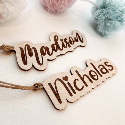 Valentines Engraved Bubble Name Tag