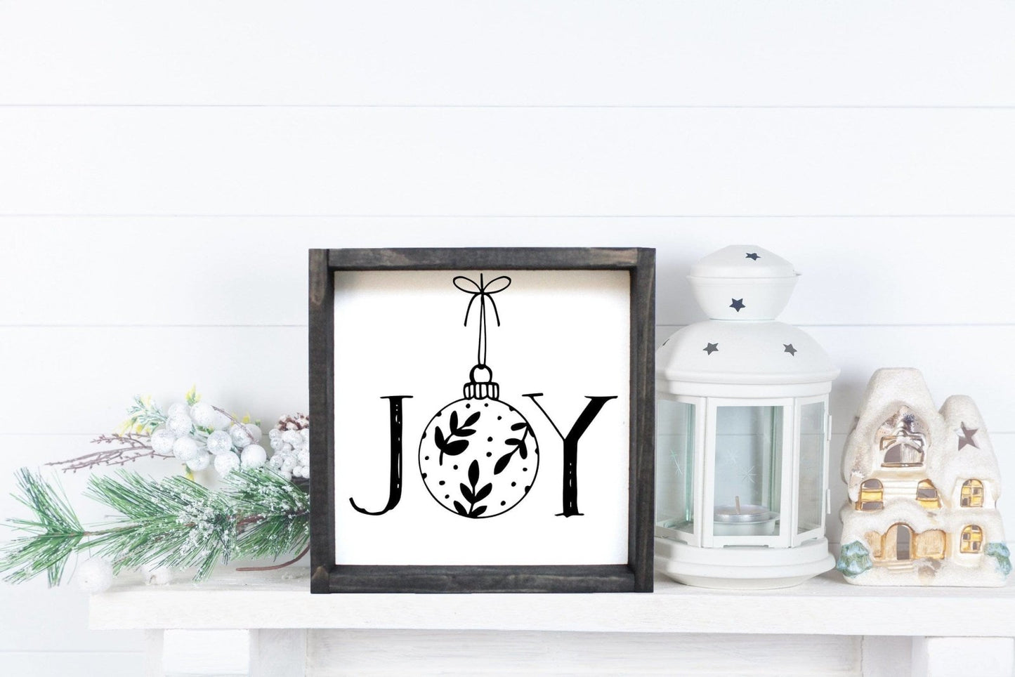 Joy Ornament Wood Sign