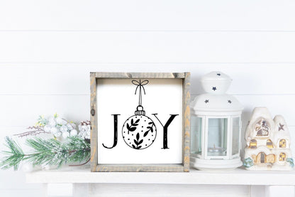 Joy Ornament Wood Sign