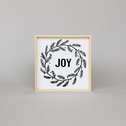 Joy Wreath Wood Sign