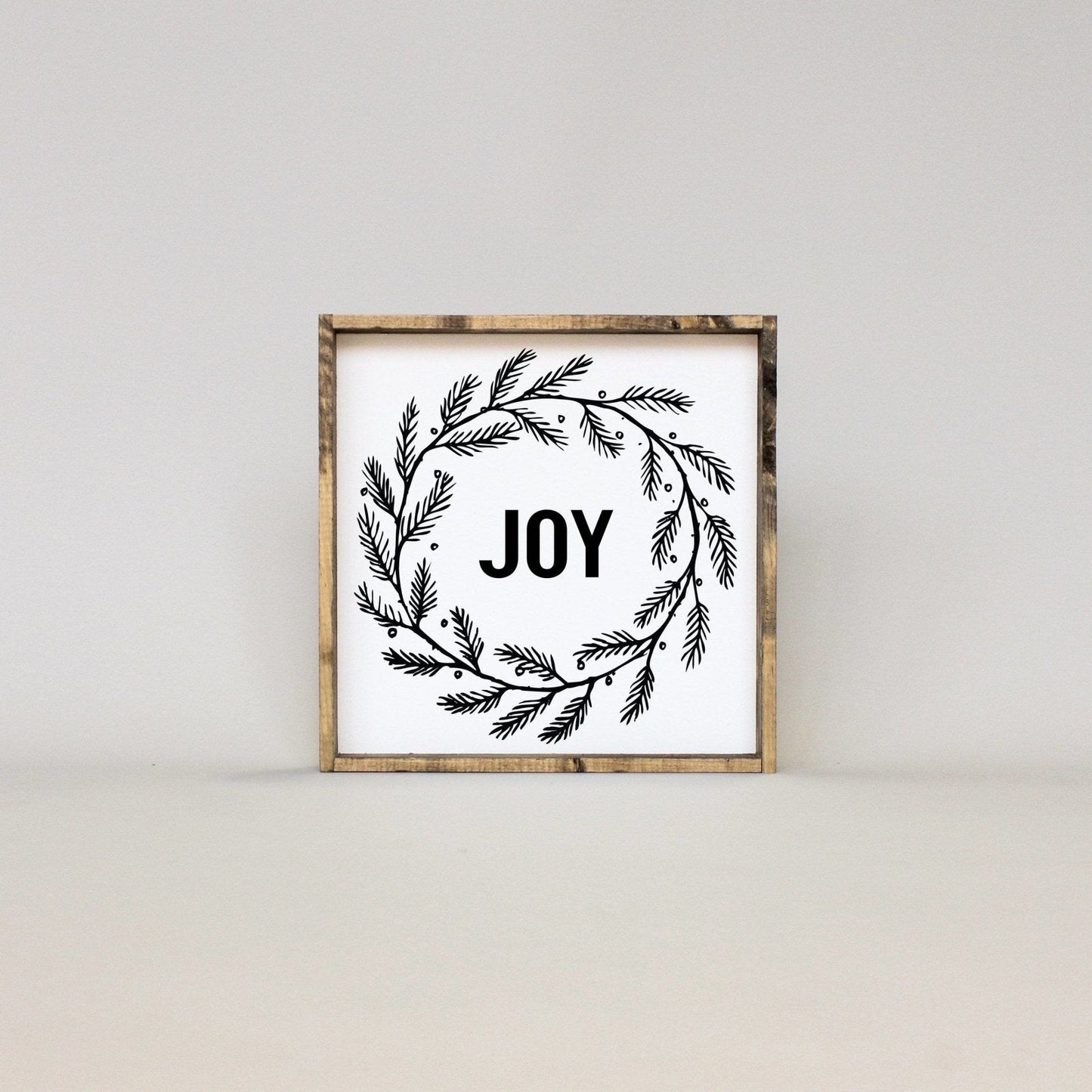 Joy Wreath Wood Sign