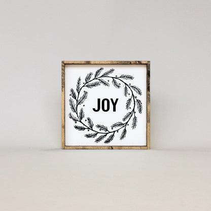 Joy Wreath Wood Sign