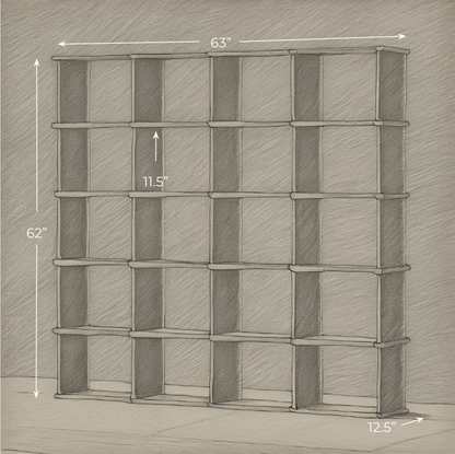 Cube bookshelf in walnut